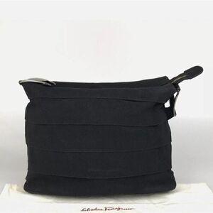 Salvatore Ferragamo Bag Shoulder Bag Au 21 8138 Black Canvas Authentic